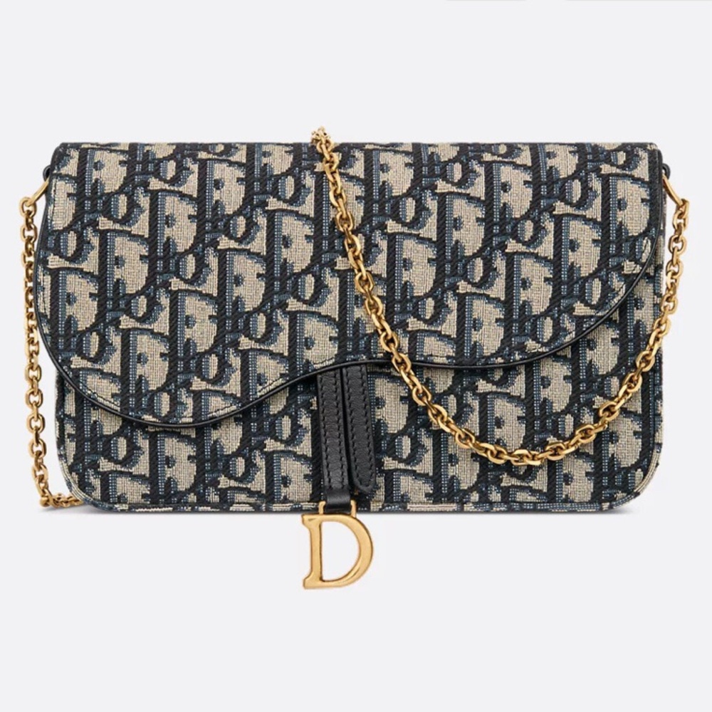 💕Dior Saddle Pouch with Chain Strap like new